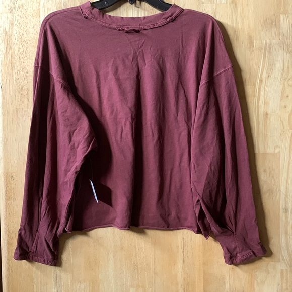 FP MOVEMENT Inspire Layer Long Sleeve Top Oxblood Washed Burgundy - Picture 6 of 8